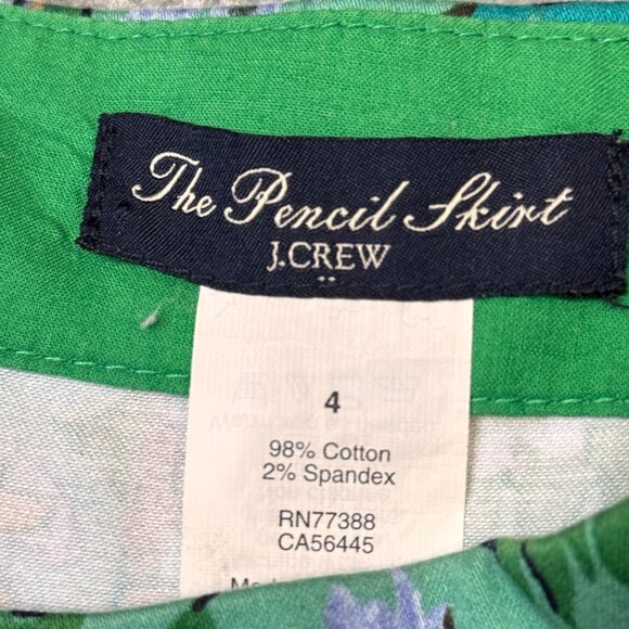 * J. Crew The Pencil Skirt Office Medallion Print Power Dressing Sz 4 - S2378 - Picture 2 of 3